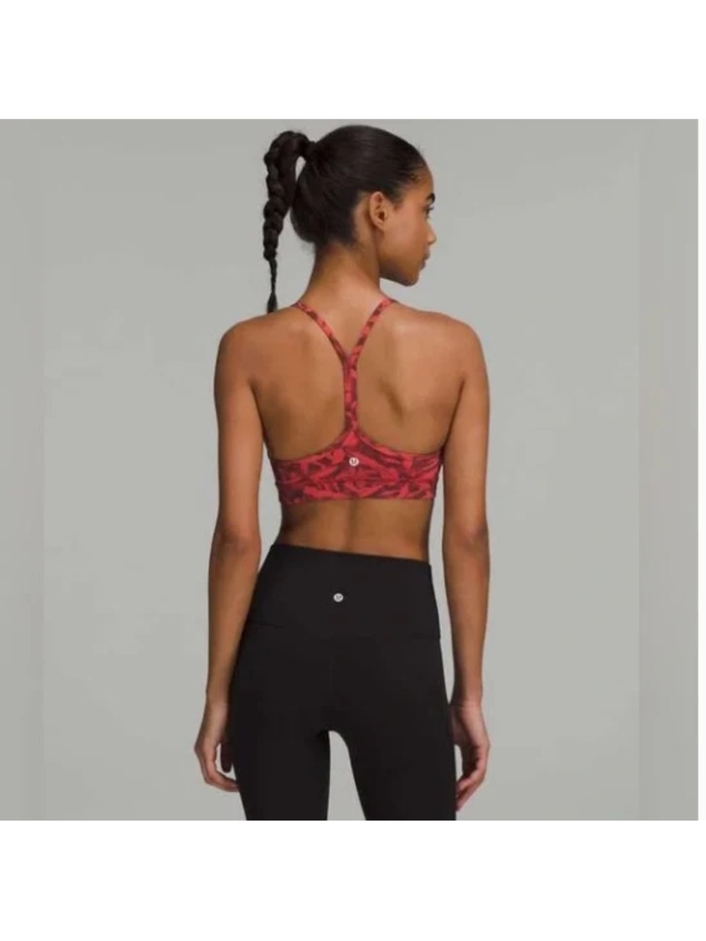 Lululemon flow Y nulu light support Racerback Sports Bra brick red size 6